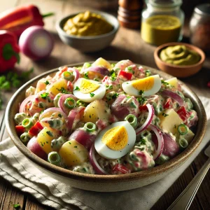 potato salad egg red pepper red onion